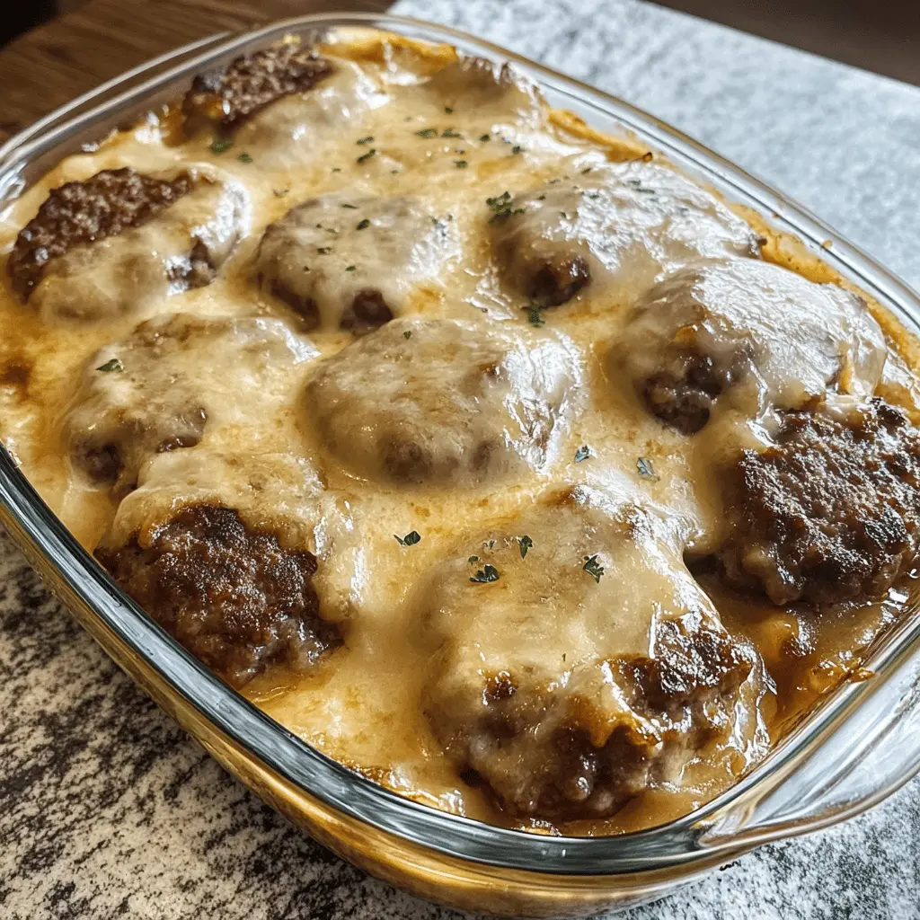 Comfort food at its best! This Amish Hamburger Steak Bake features juicy beef patties smothered in rich gravy, layered with tender onions and creamy mashed potatoes. Perfect for weeknight dinners or cozy gatherings. Save this recipe for a hearty meal that will warm your family's hearts and satisfy every appetite!