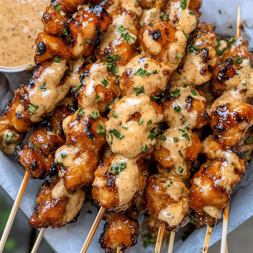 Ready for a flavor-packed meal? These Bang Bang Chicken Skewers are a delicious combination of juicy chicken marinated in zesty spices and slathered in a creamy, spicy sauce. Perfect for grilling season or a fun weeknight dinner! Save this recipe for your next get-together and impress your guests with these tasty bites that everyone will love!