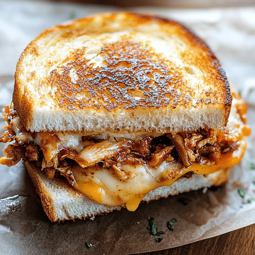 Get ready for a mouthwatering twist on a classic! This BBQ Chicken Grilled Cheese blends tender, juicy chicken with rich barbecue sauce, nestled between gooey melted cheese and crispy bread. Perfect for a quick lunch or a cozy dinner, this delightful recipe is sure to be a crowd-pleaser. Save this pin and whip it up the next time you need a comforting meal!