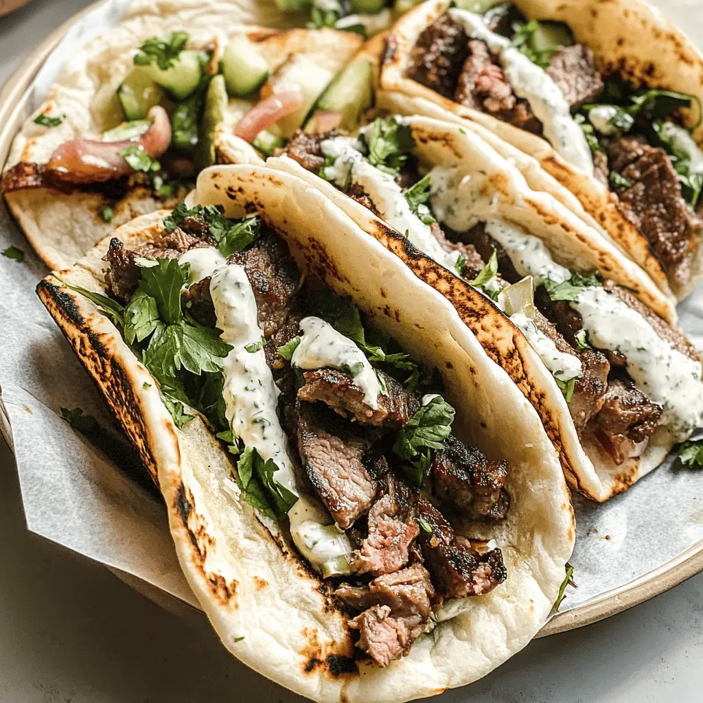 Treat your taste buds to these delicious Beef Gyros! Made with tender, marinated beef, fresh veggies, and creamy tzatziki sauce, this recipe is perfect for a quick weeknight dinner or a fun gathering with friends. Save this pin now to enjoy mouthwatering gyros anytime you crave a taste of Greece!