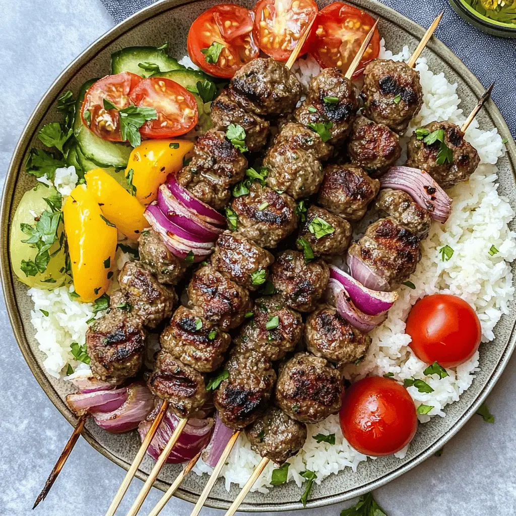 Taste the bold flavors of Beef Kafta Kebabs, a delightful blend of ground beef, fresh herbs, and spices. Perfect for grilling, these kebabs offer a wonderful mix of savory and aromatic notes that will impress friends and family. Save this recipe for your next BBQ or family gathering and enjoy deliciously seasoned bites that everyone will love!