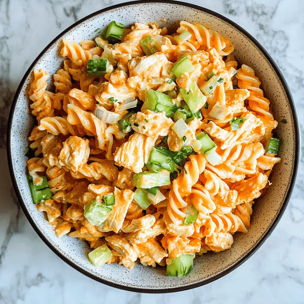 This Easy Buffalo Chicken Pasta Salad is your new go-to for a quick meal! Made with tender chicken, zesty buffalo sauce, and fresh vegetables, it’s a creamy, spicy delight that’s perfect for picnics or weeknight dinners. Save this recipe for a flavorful twist that everyone will love!