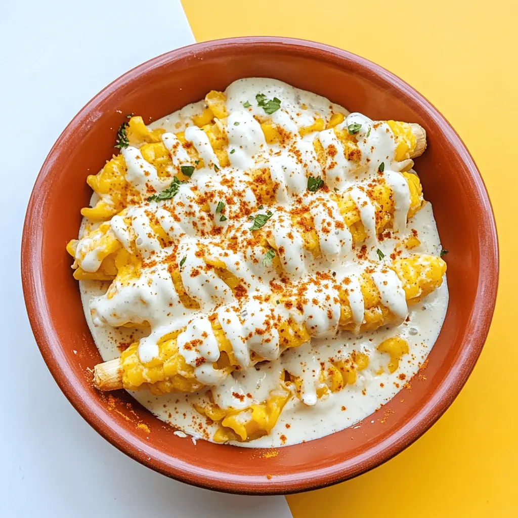 Get ready to enjoy a delicious twist on classic corn! This easy elote recipe features sweet corn on the cob drizzled with a creamy, tangy crema sauce that's sure to impress your family and friends. Perfect for summer cookouts, taco nights, or as a tasty snack anytime. Save this recipe and bring a burst of flavor to your next gathering!