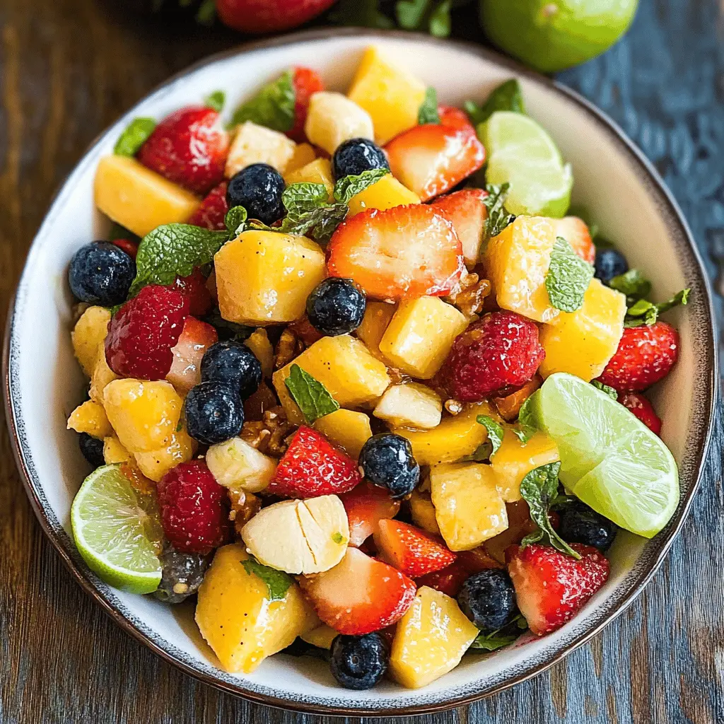 Brighten your day with a refreshing Fruit Salad drizzled with a zesty Honey Lime Dressing! This vibrant mix of seasonal fruits is perfect for picnics, brunches, or a healthy snack. The sweet and tangy dressing enhances the natural flavors, making every bite delightful. Save this easy recipe for your next gathering or whenever you need a burst of color on your plate!