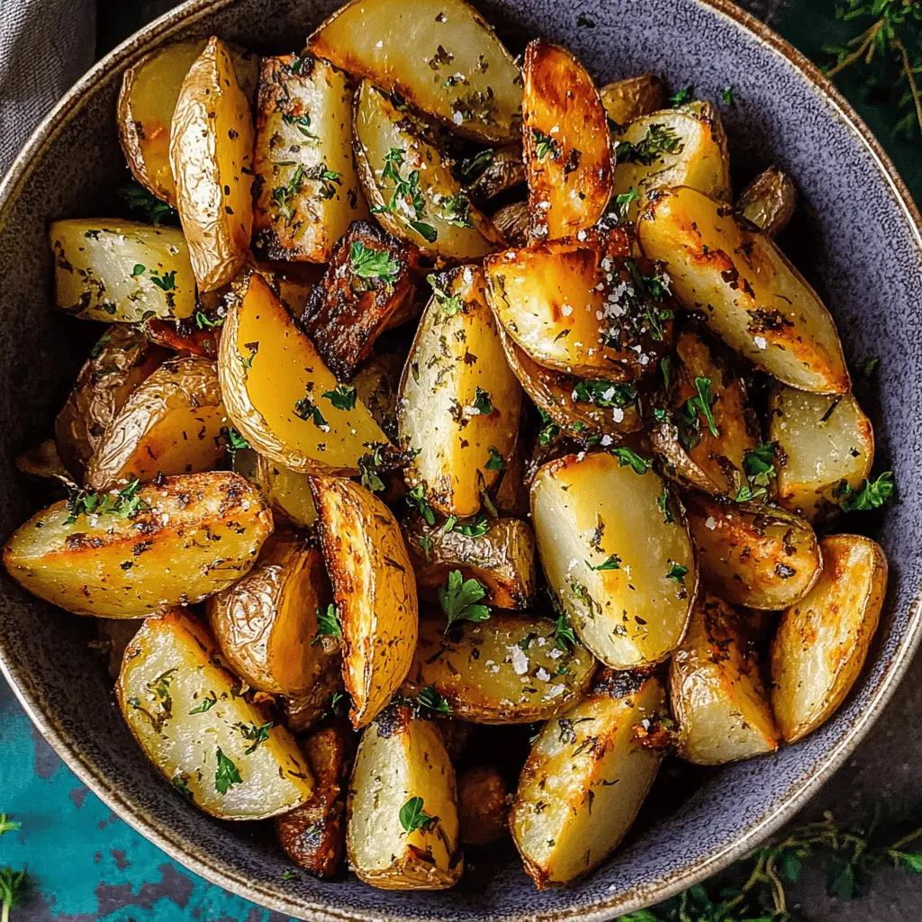 These Greek Roasted Potatoes are a perfect side dish that brings the flavors of the Mediterranean to your table! Crispy on the outside and tender on the inside, they are tossed with olive oil, lemon, and herbs for a delightful taste. Save this recipe for your next family dinner or special occasion; everyone will love these tasty potatoes!