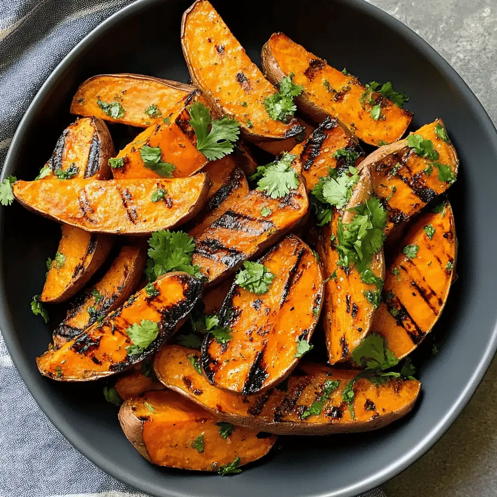 Elevate your grilling game with these delicious grilled cilantro-lime sweet potatoes! Bursting with zesty flavors, this recipe combines the earthy sweetness of sweet potatoes with fresh cilantro and tangy lime. Perfect as a side dish for barbecues or a healthy snack. Save this pin to enjoy a delightful taste sensation at your next gathering!
