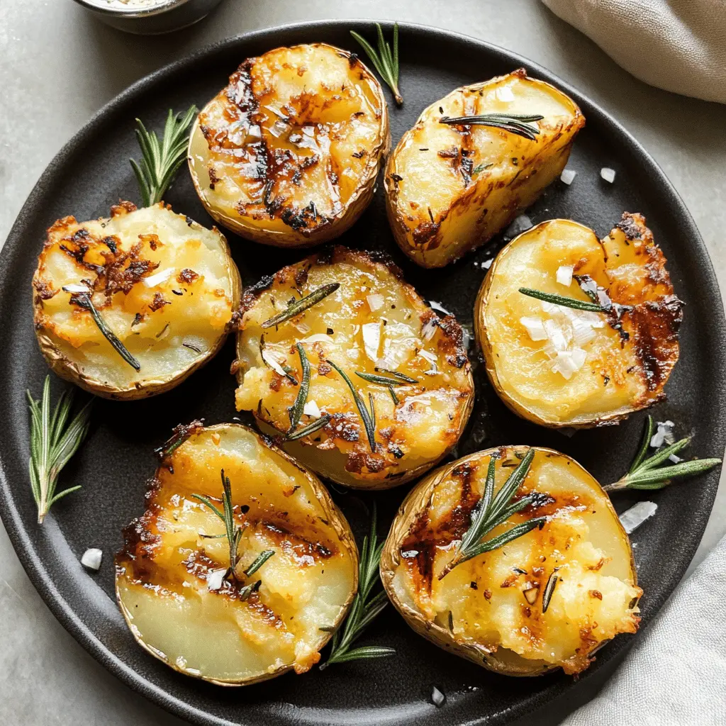 Get ready for a flavorful side dish that’s perfect for any gathering! These Grilled Garlic Rosemary Smashed Potatoes are crispy on the outside, tender on the inside, and infused with the rich taste of garlic and fragrant rosemary. Save this recipe for your next barbecue or family dinner, and impress everyone with this easy yet delicious treat!
