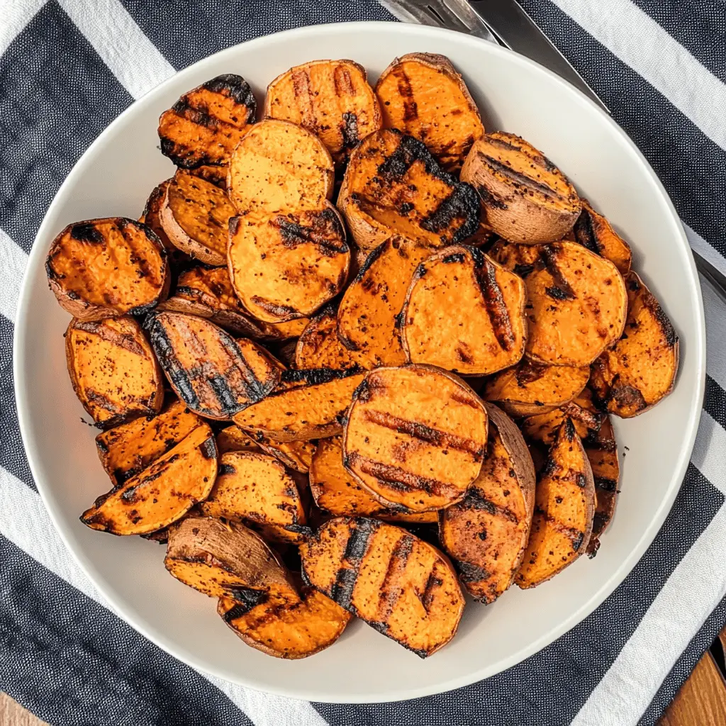 These Grilled Sweet Potatoes are the perfect addition to any meal! Their natural sweetness shines when caramelized on the grill, while a touch of smoky flavor makes them irresistible. Ideal for summer cookouts or as a tasty side dish anytime, be sure to save this recipe for your next outdoor gathering!