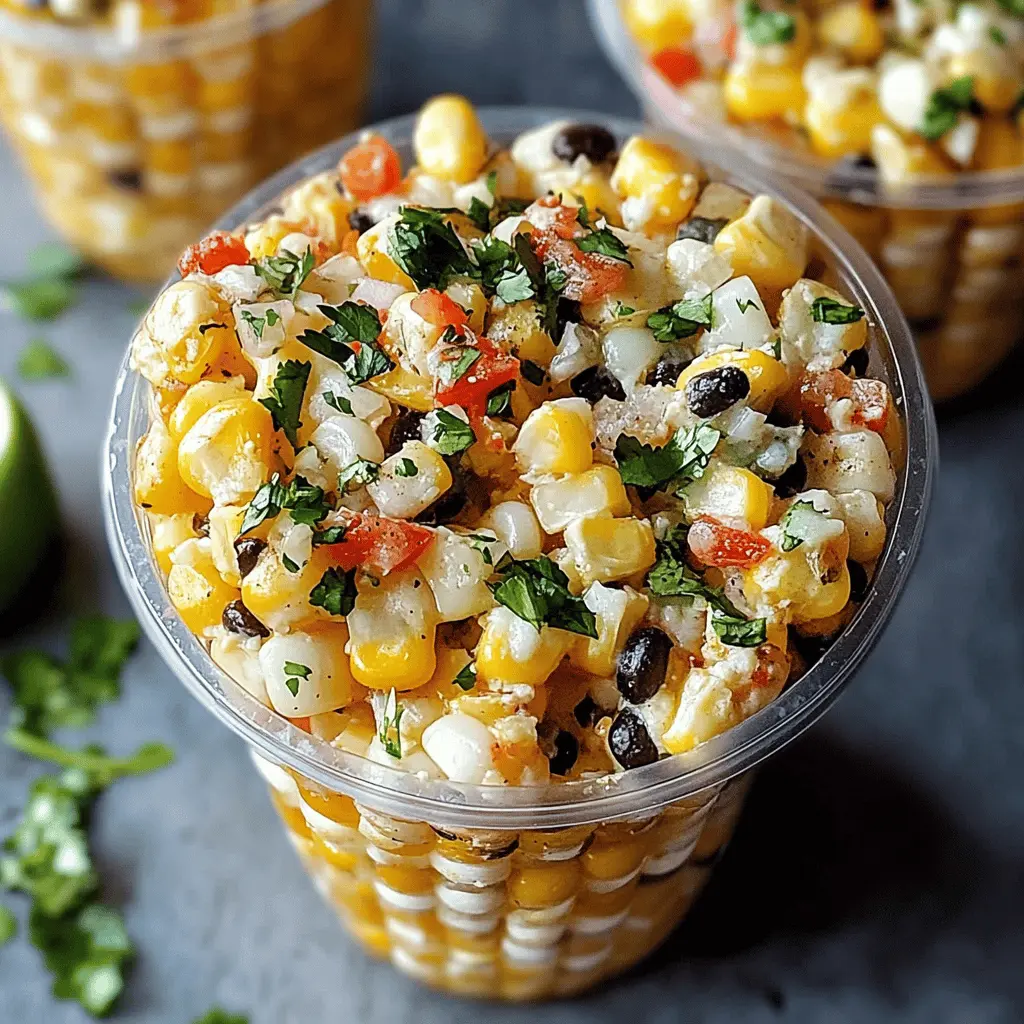 Satisfy your taste buds with these delicious Mexican Corn Cups, also known as esquites! This vibrant dish combines sweet corn, tangy lime, and zesty spices for a refreshing snack or side. Perfect for parties, barbecues, or a cozy night in, don't forget to save this recipe for your next gathering! Enjoy the bright flavors that will bring everyone together.