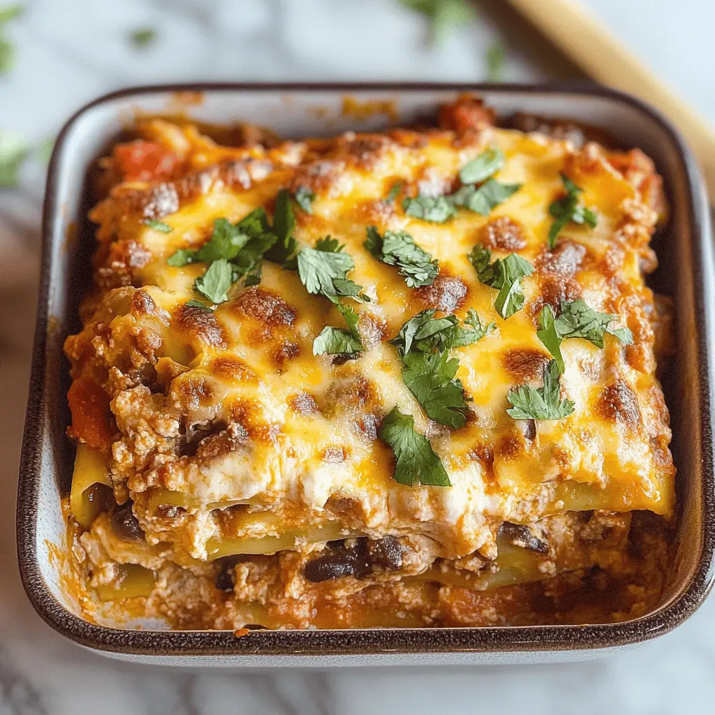This Mexican Lasagna is a delightful twist on a classic favorite! Layers of corn tortillas, seasoned ground beef, and zesty salsa come together for a comforting, family-friendly meal. It's perfect for gatherings or a cozy night in. Save this recipe and impress your loved ones at your next taco night or potluck!