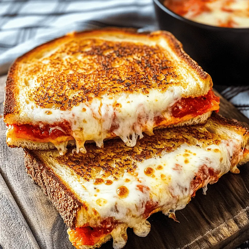 Get ready for a cheesy twist on your favorite comfort foods! This Pizza Grilled Cheese combines gooey mozzarella and zesty tomato sauce, all nestled between crispy, buttery bread. Perfect for lunch or a quick snack, this easy recipe will delight pizza lovers of all ages. Save it now for your next homemade meal!