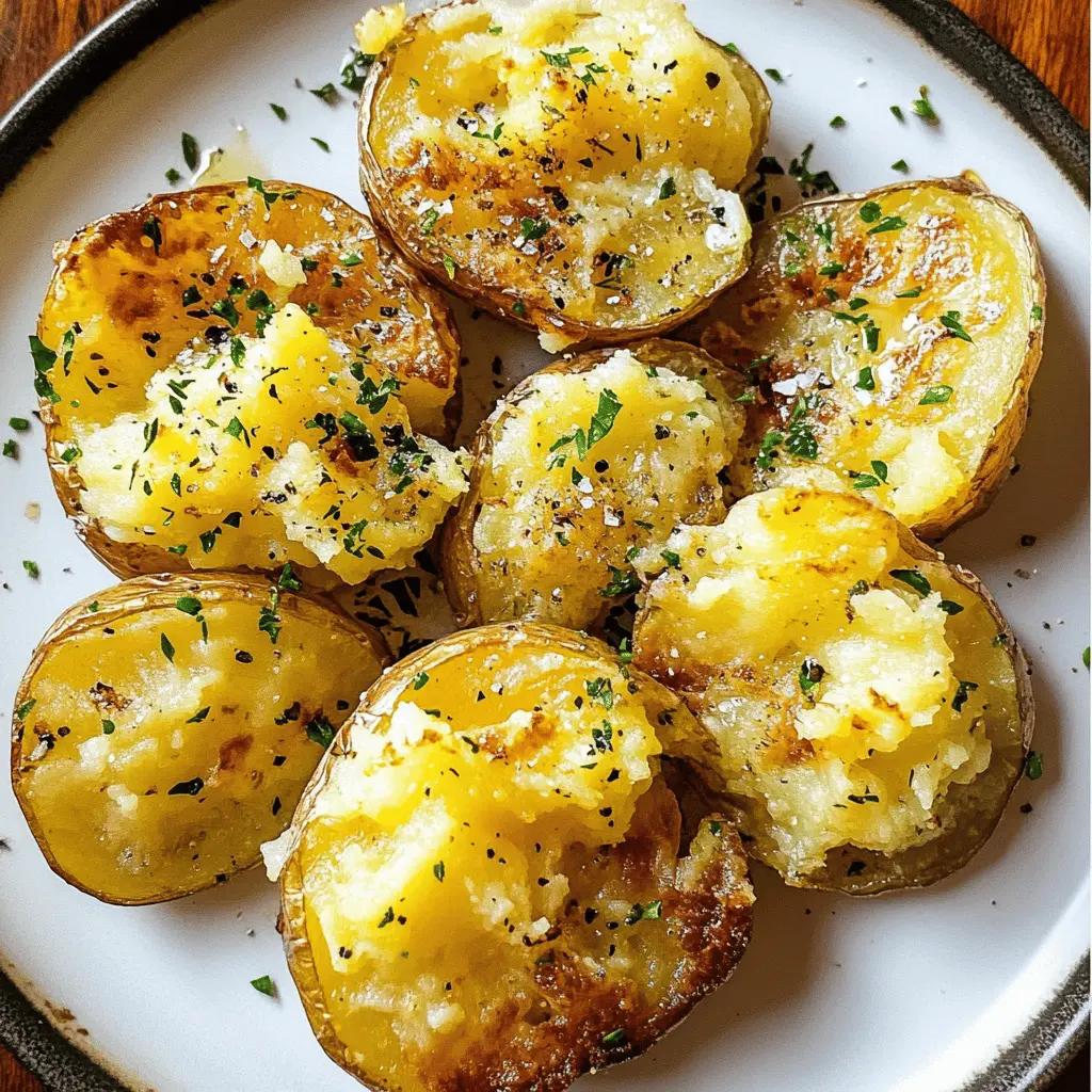 These smashed potatoes are crispy on the outside and fluffy on the inside, making them the perfect side dish! With just a sprinkle of herbs and a drizzle of olive oil, they're easy to whip up for any meal. Save this recipe for your next family dinner or weekend gathering and watch everyone reach for seconds!