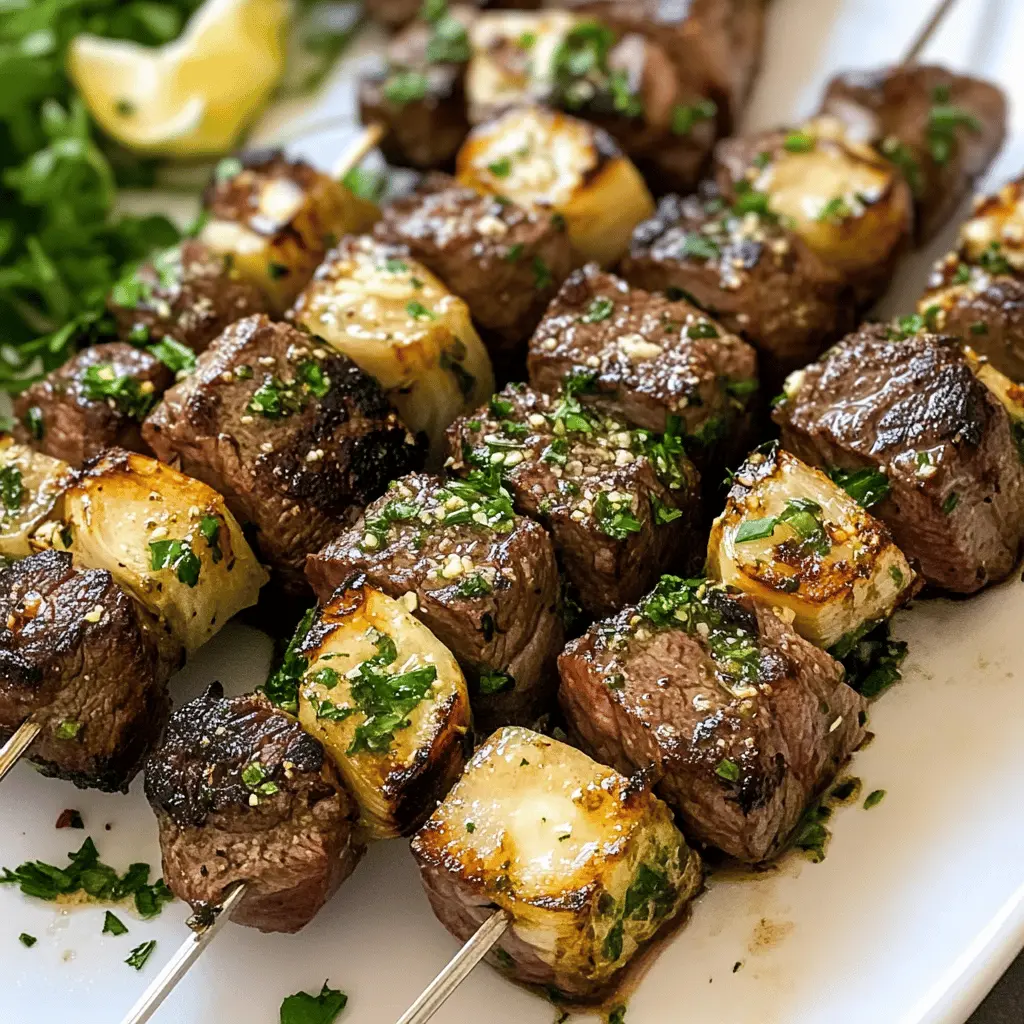 Get ready to impress at your next BBQ with these mouthwatering Steak Kabobs with Garlic Butter! Perfectly grilled and bursting with flavor, these kabobs showcase tender beef and fresh veggies. Ideal for summer gatherings or a delightful weeknight dinner. Save this recipe now for a tasty treat your friends and family will love!