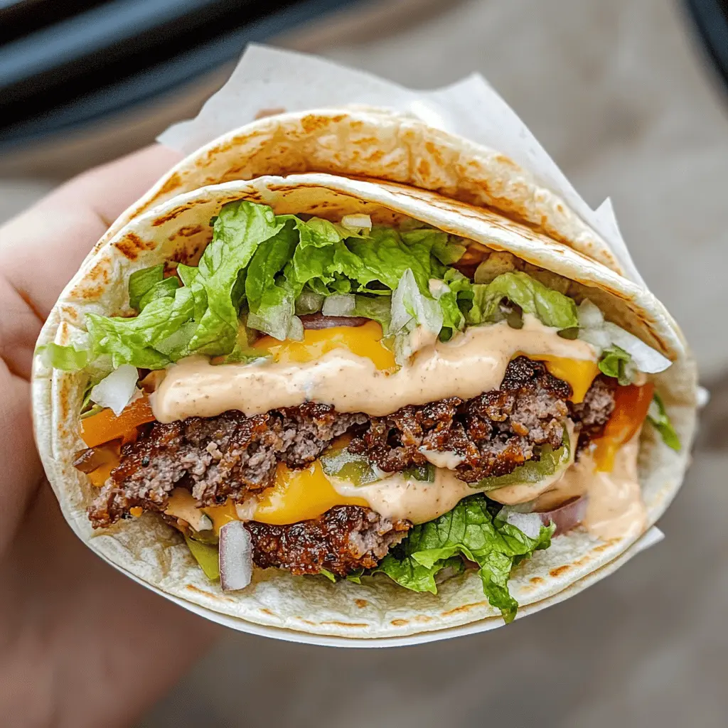 Get ready for a fun twist on taco night with these Original Smash Burger Tacos! Think juicy, crispy beef patties tucked inside warm tortillas, topped with fresh lettuce, tomatoes, cheese, and your favorite sauces. Perfect for casual dinners or game day gatherings! Save this recipe to wow your friends and family at your next taco night!