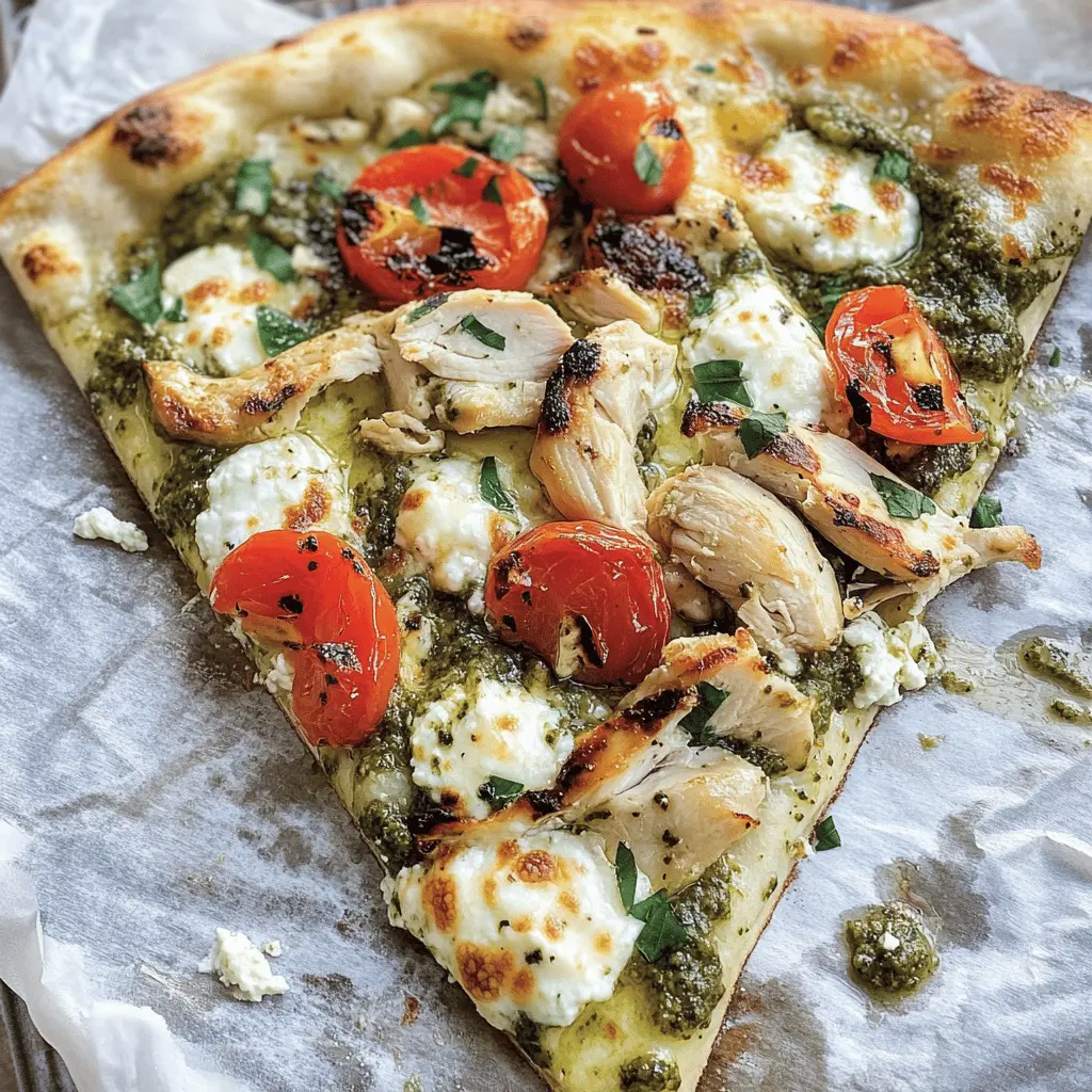 Easy Grilled Pesto Pizza with Chicken and Cheese