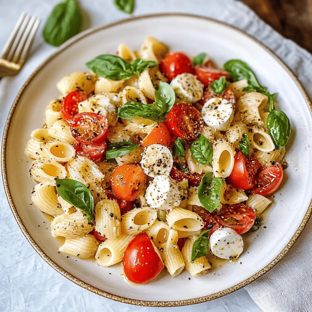 Easy Caprese Pasta Salad with Fresh Mozzarella