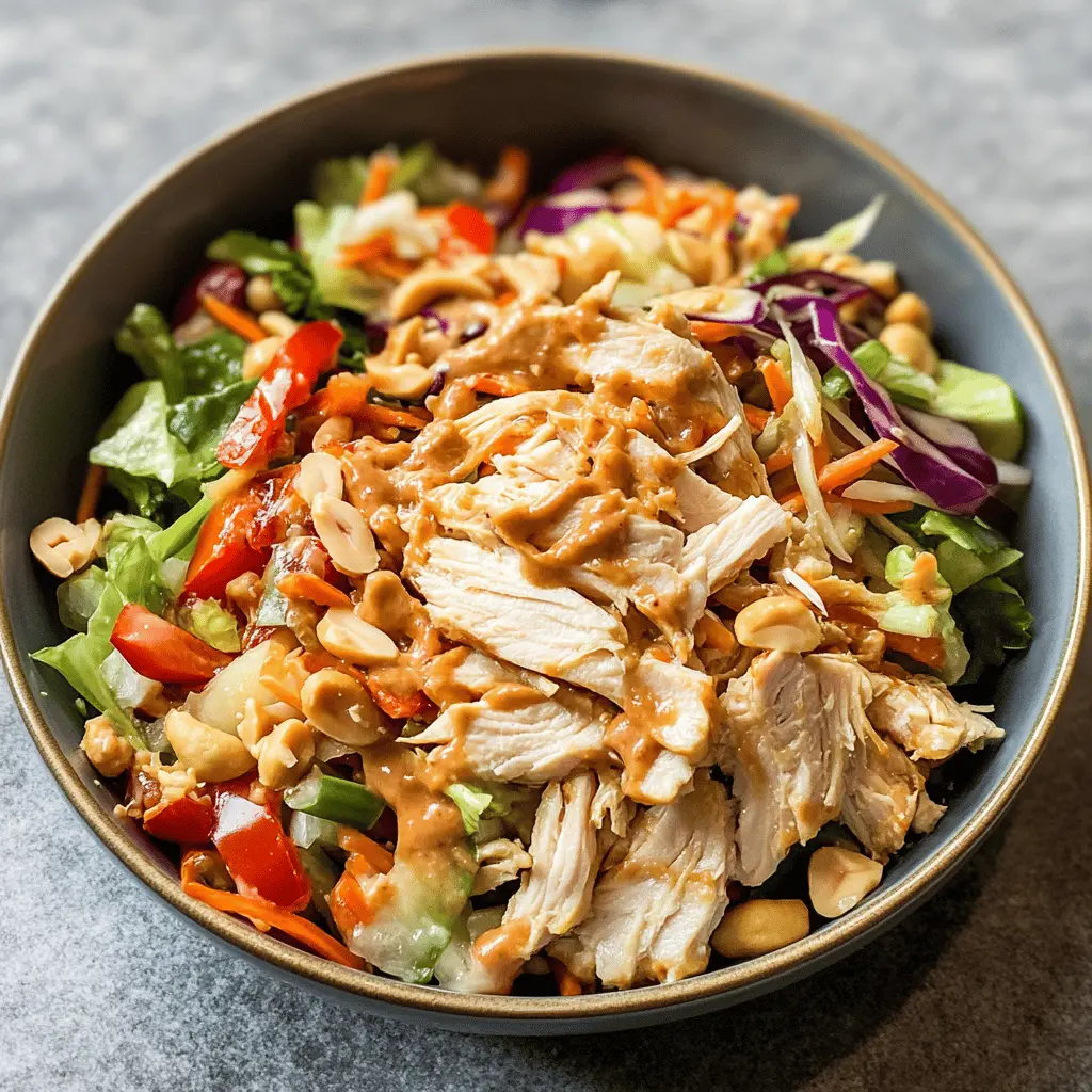 Easy Thai Chicken Salad with Creamy Peanut Dressing