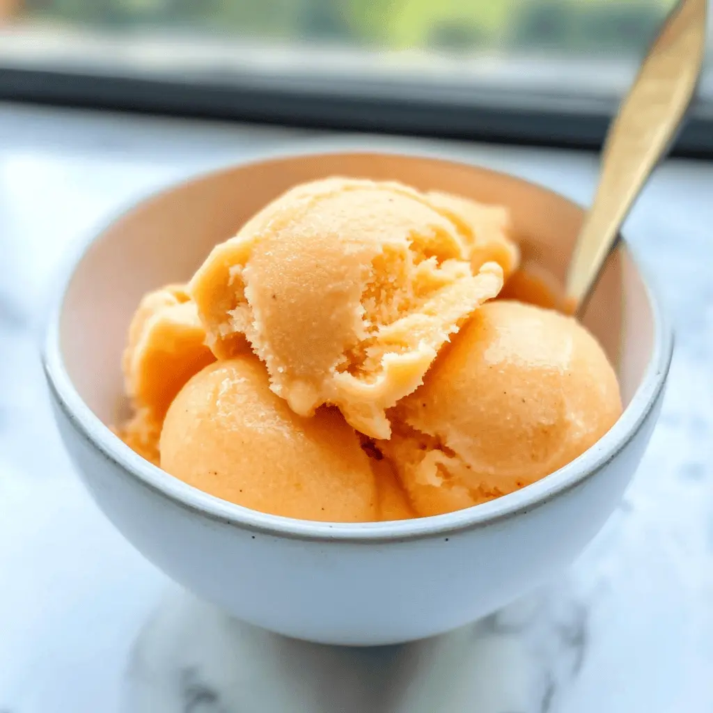 Easy 4-Ingredient Peach Sorbet Recipe