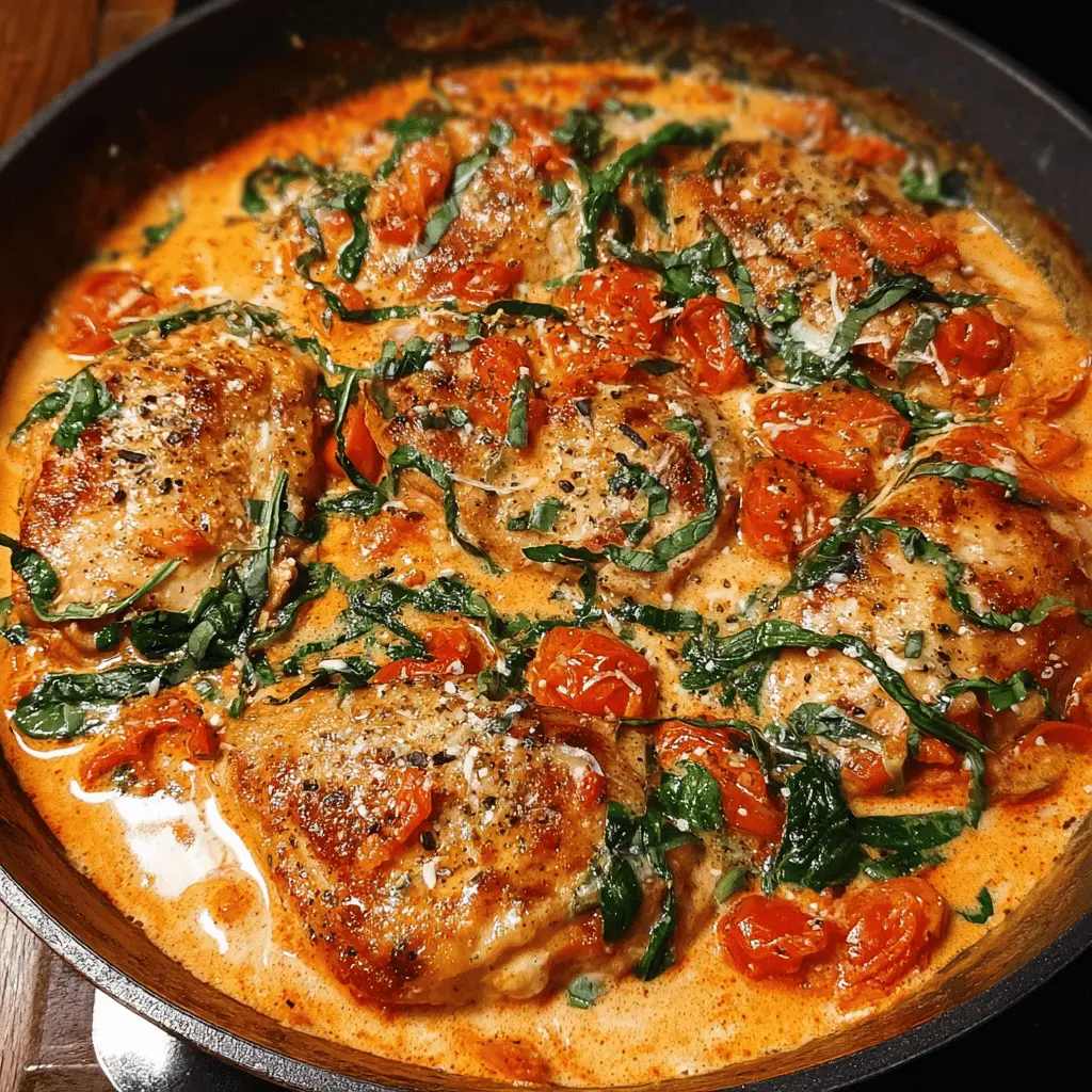 Easy Creamy Tomato Basil Chicken Skillet