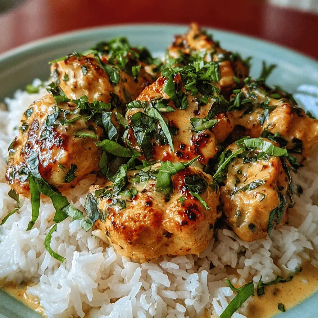 Easy Spiced Coconut Basil Chicken with Rice