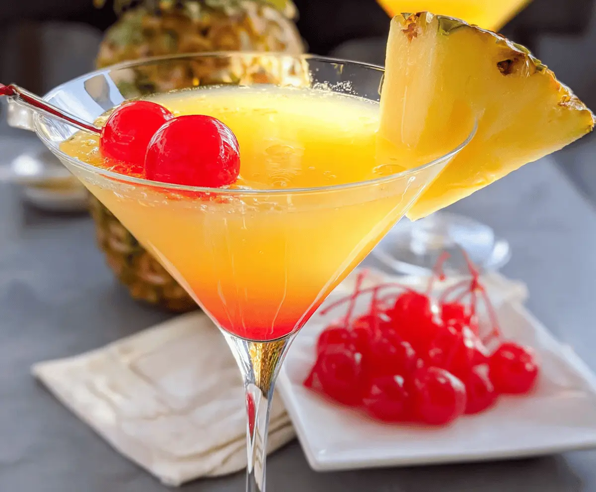 Easy Pineapple Upside Down Martini Recipe