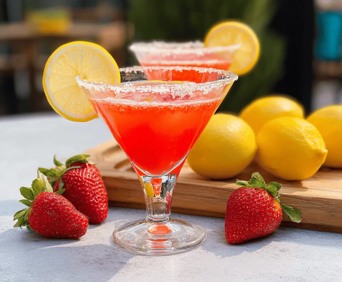Easy Strawberry Lemon Drop Martini Recipe