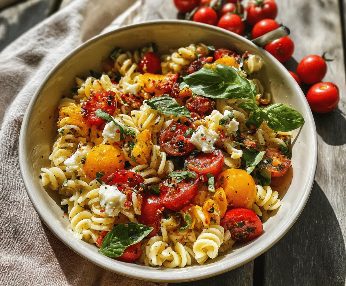 Easy Bruschetta Pasta Salad Recipe