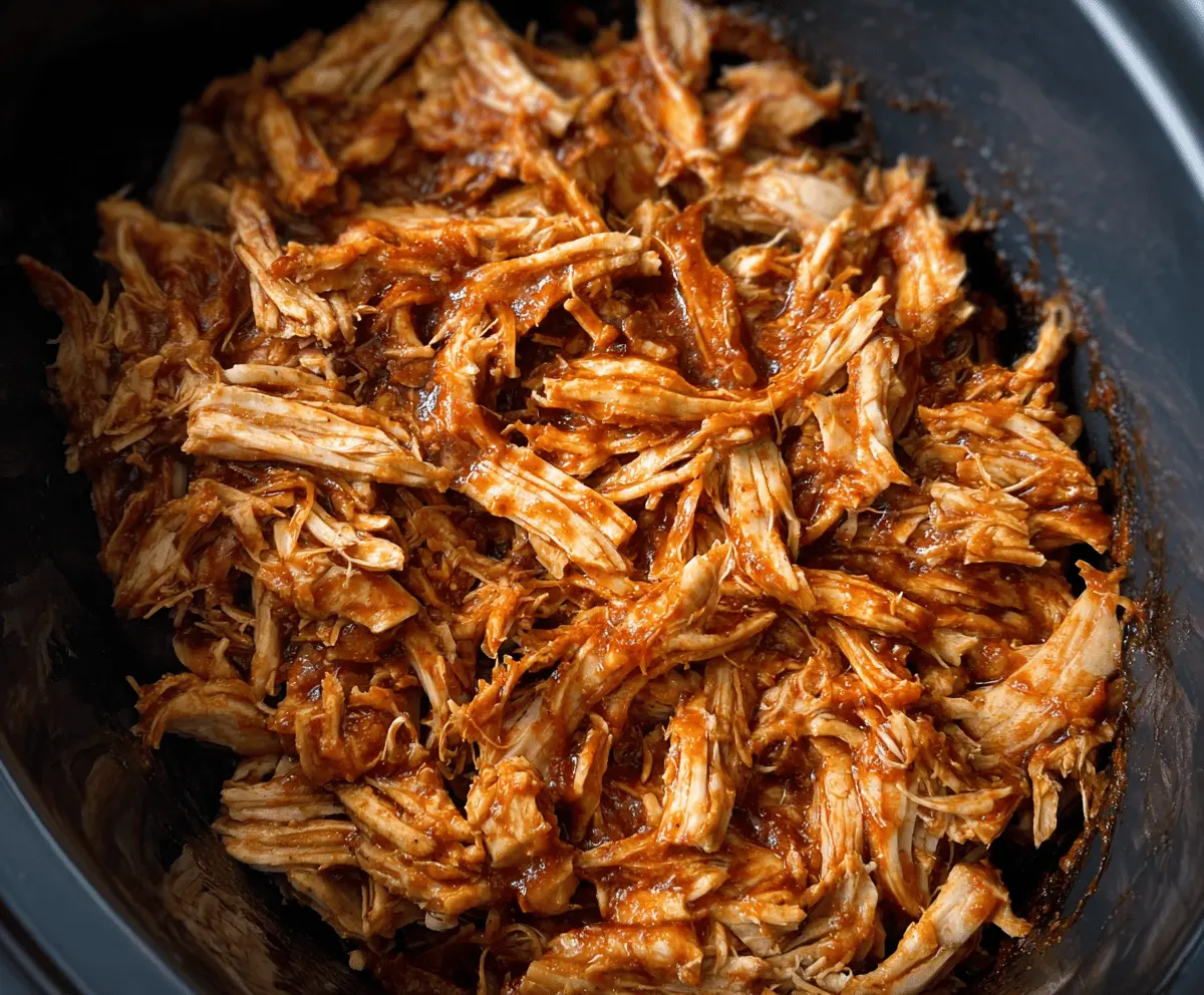 Easy Crockpot BBQ Pulled Chicken Recipe