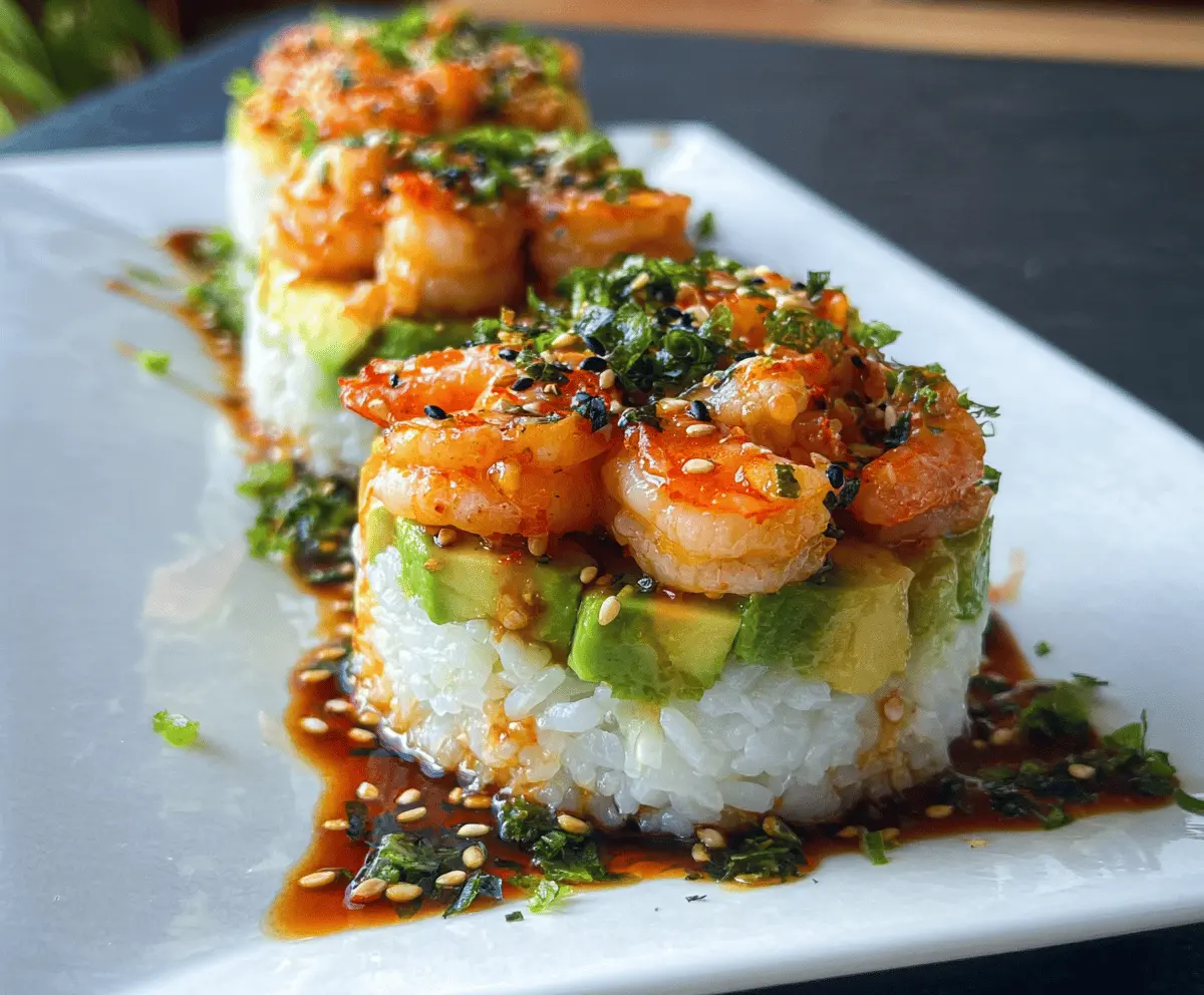 Easy Spicy Shrimp Sushi Stacks Recipe