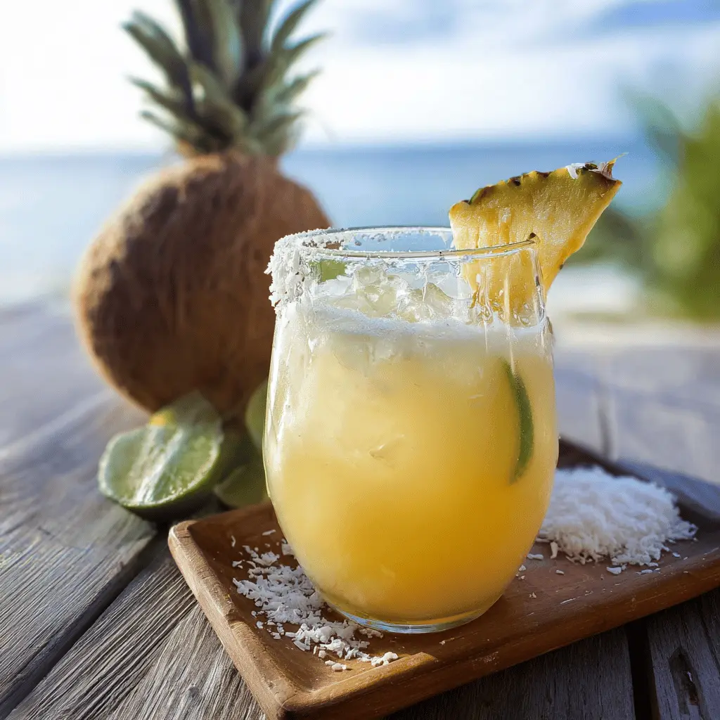 Easy Hawaiian Margarita with Pineapple and Coconut