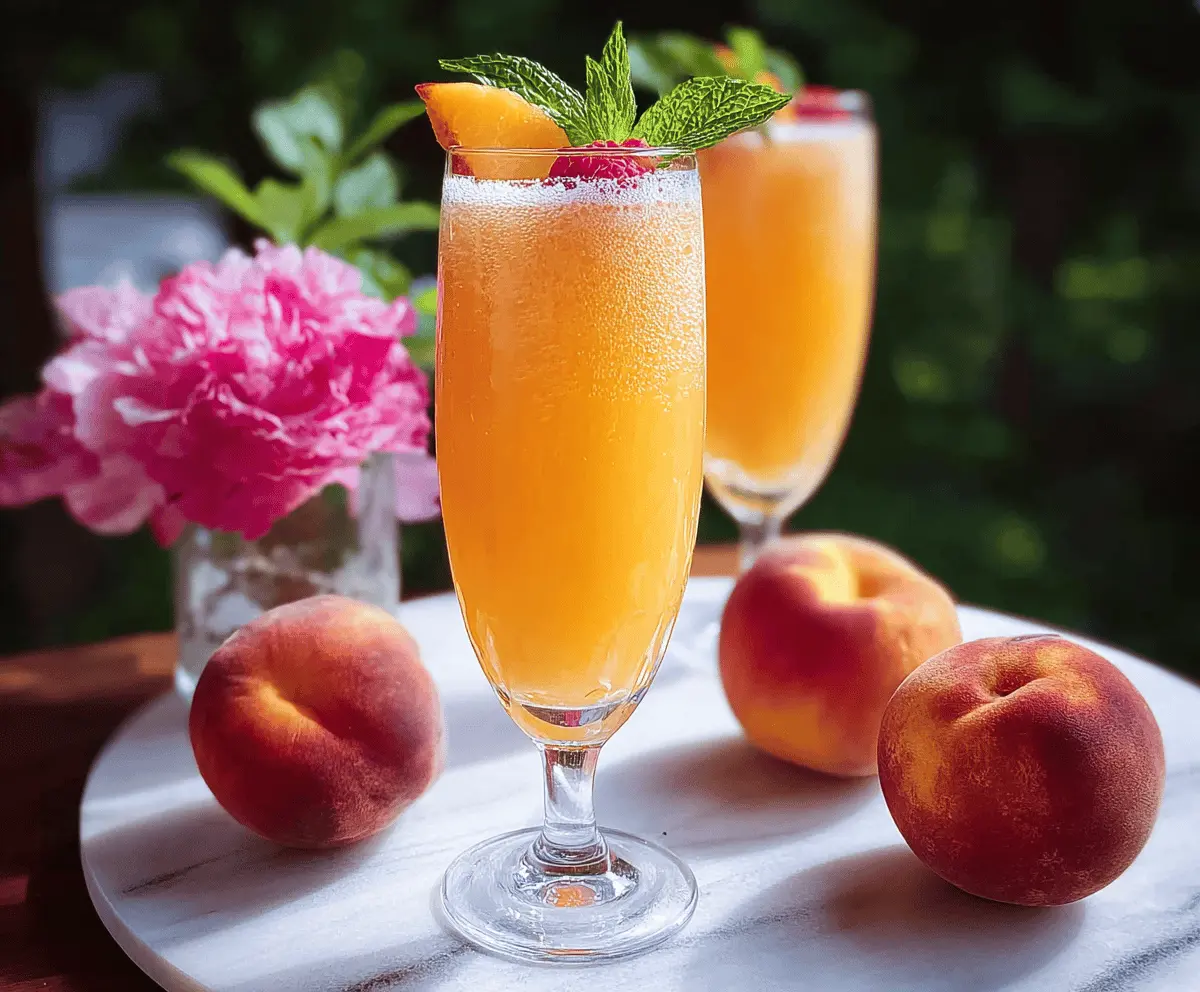 Easy Peach Bellini Mocktail Recipe for Summer