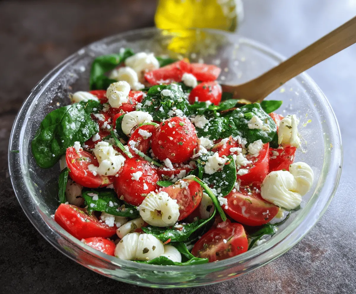 Easy Spinach Tomato Salad With Feta Cheese
