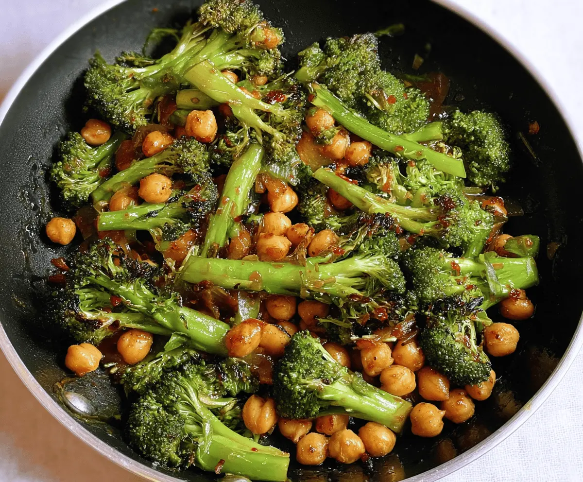 Easy Garlic Broccoli Chickpea Stir Fry