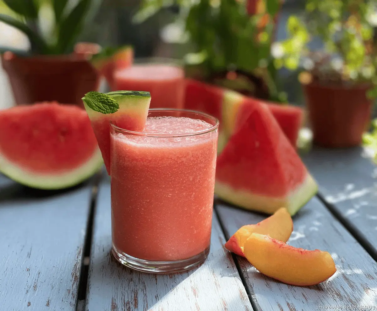 Easy Watermelon Peach Smoothie Recipe