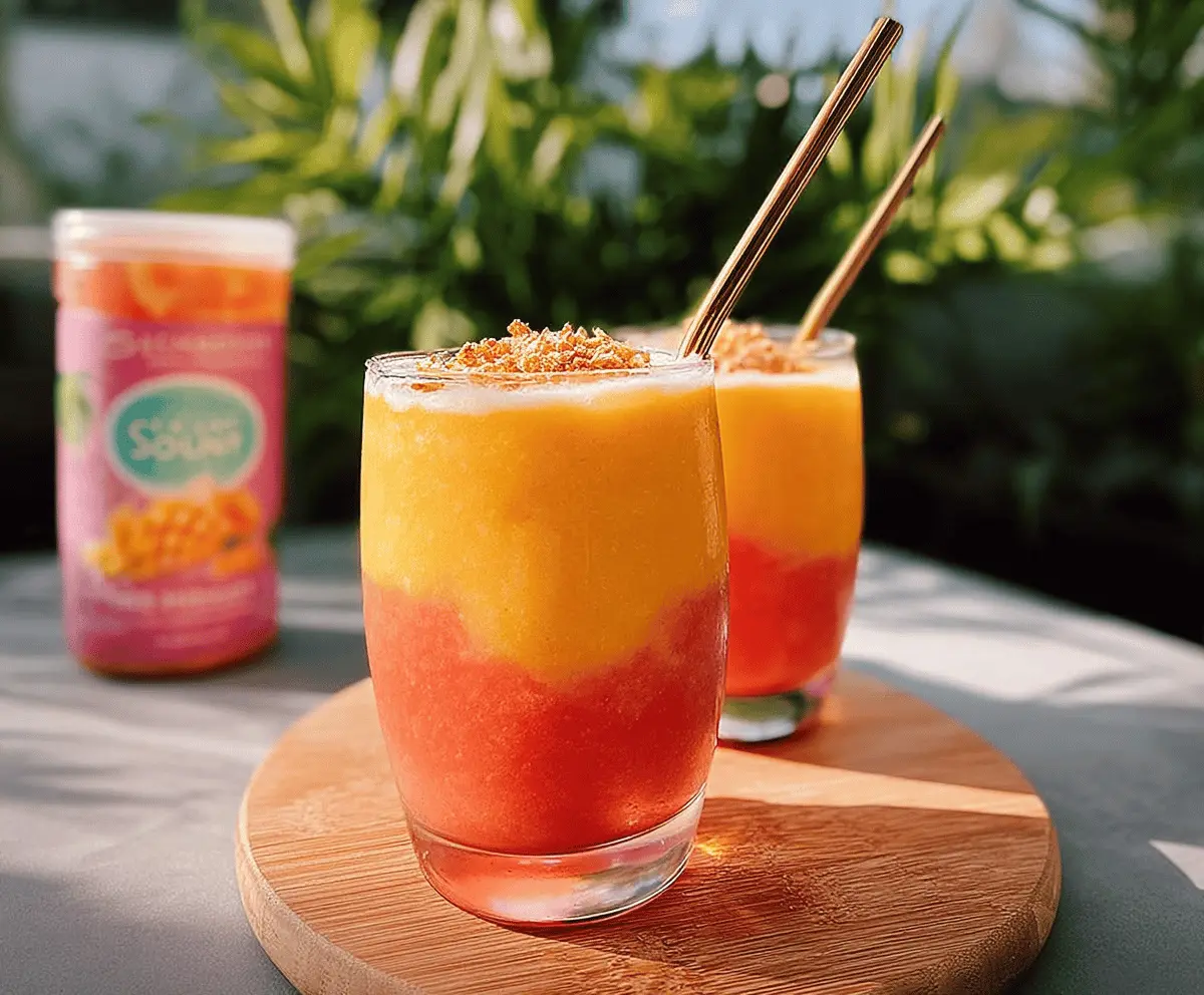 Easy Mango Watermelon Sunrise Smoothie Recipe
