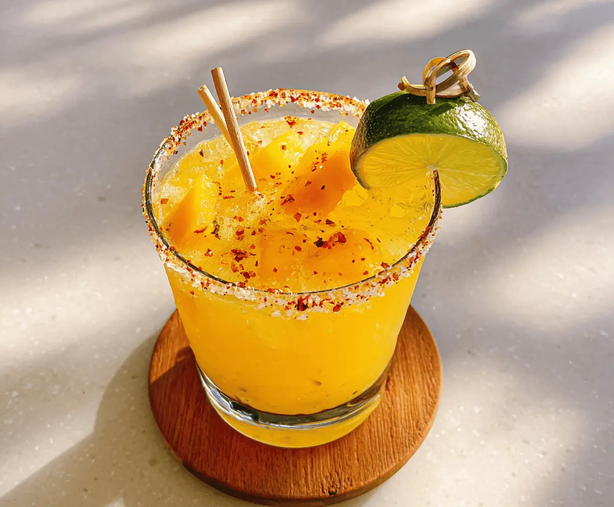 Easy Hot Honey Spicy Mango Margarita Recipe