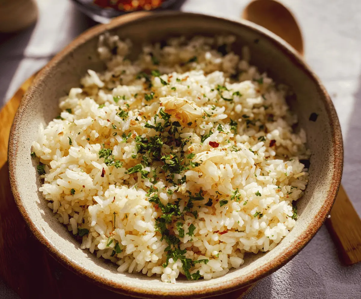 Easy Savory Garlic Butter Rice Recipe