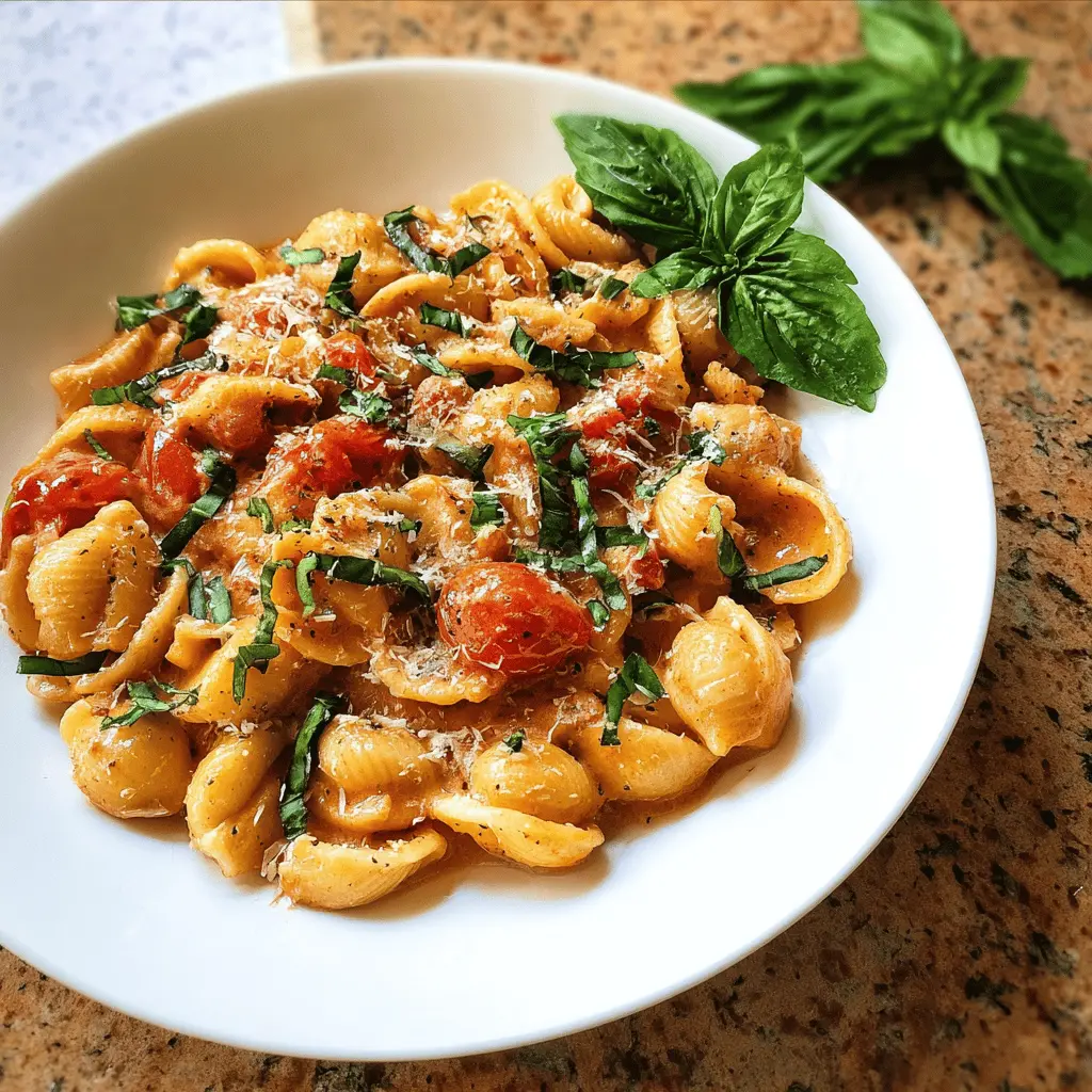 Easy Creamy Basil Tomato Pasta Recipe