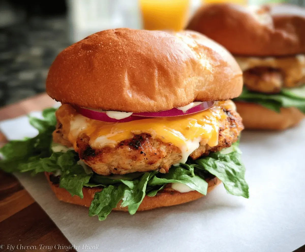 Easy Cheddar Ranch Chicken Burgers Recipe