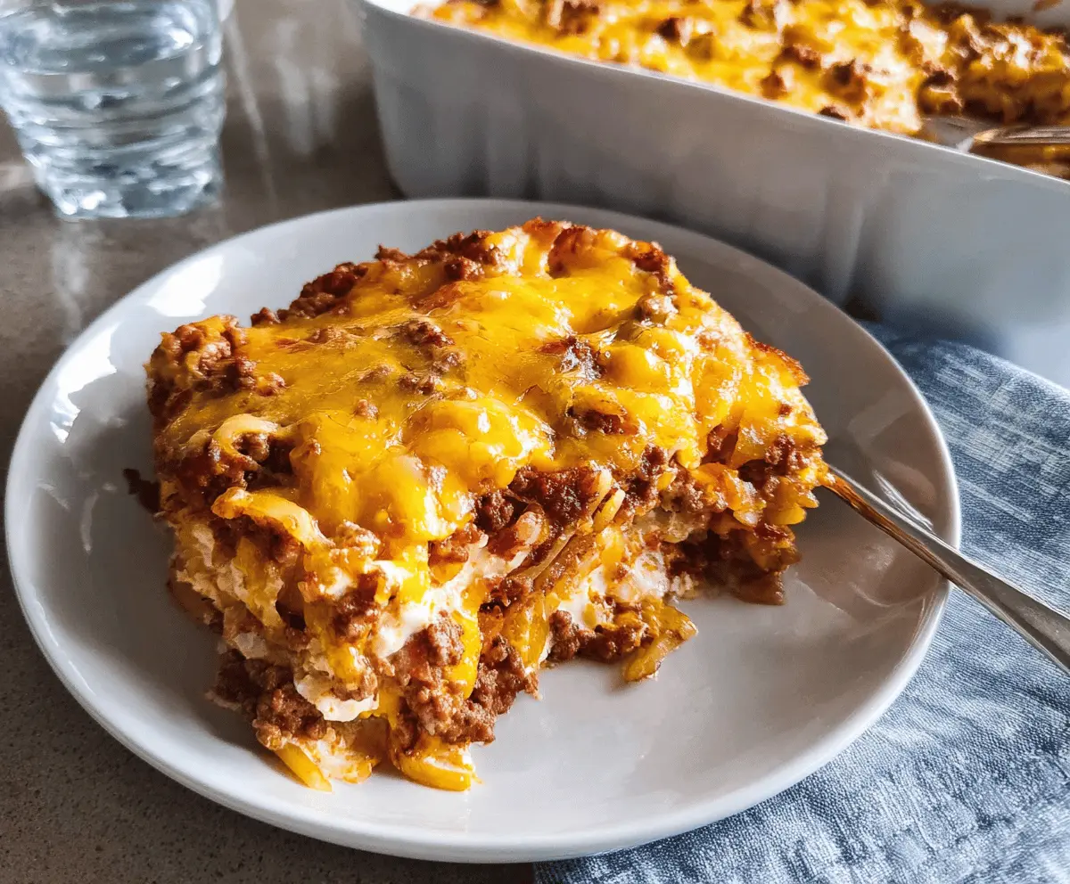 Easy Cheesy Hamburger Casserole Recipe