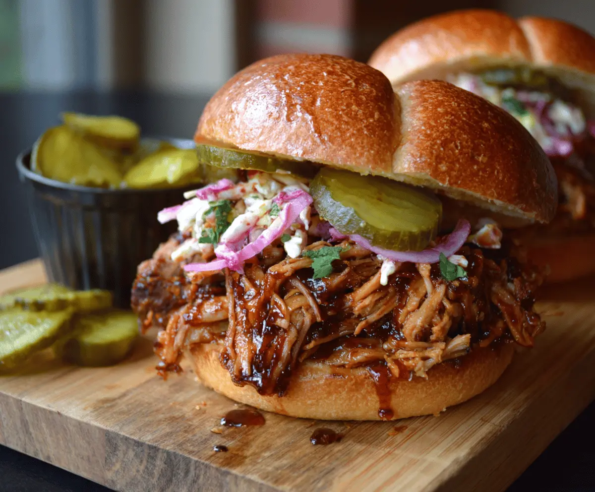 Slow Cooker Pulled Pork Sandwiches