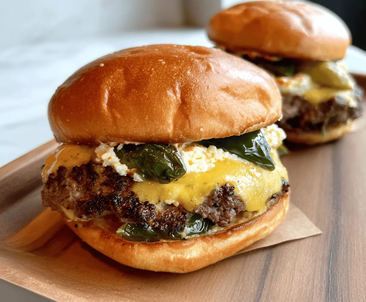 Cheesy Poblano Popper Burger Recipe