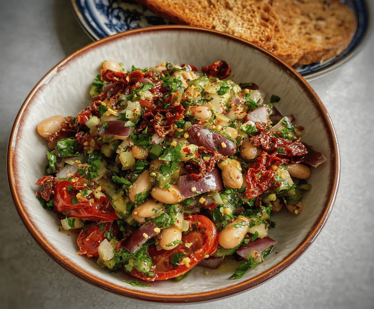 Easy Marinated Sun-Dried Tomato Bean Salad