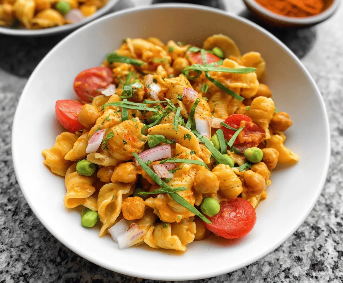 Healthy Buffalo Chickpea Pasta Salad Recipe