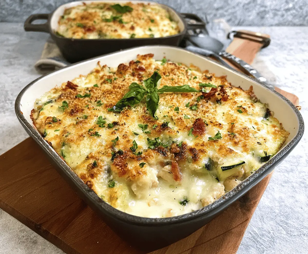 Easy Cheesy Keto Chicken Zucchini Bake