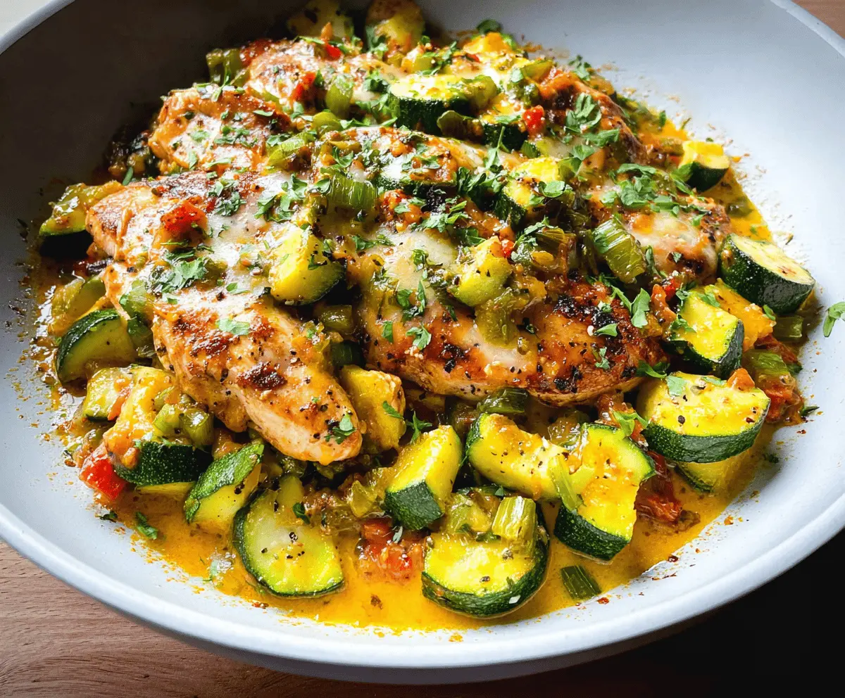 Healthy Tex Mex Chicken and Zucchini Skillet
