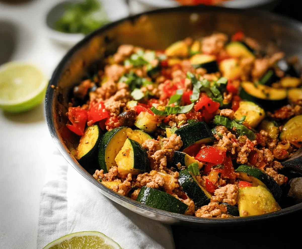 Healthy Ground Turkey and Zucchini Skillet Recipe