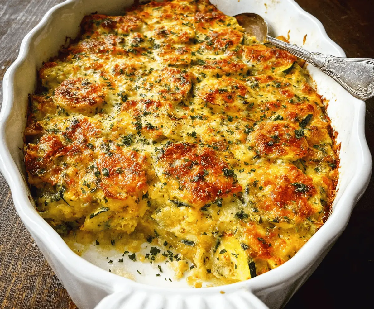 Easy Cheesy Zucchini Squash Casserole Recipe