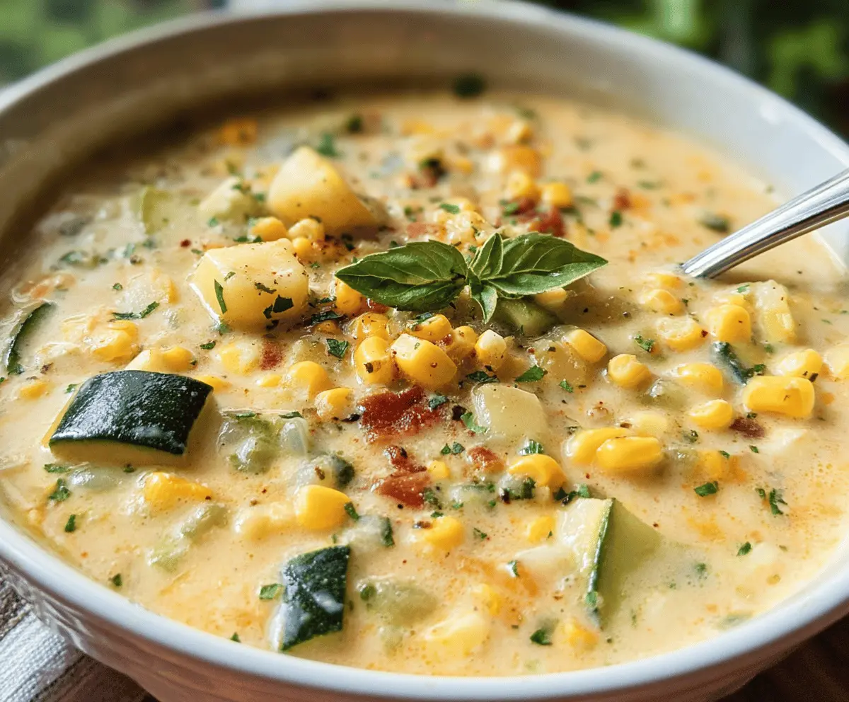 Creamy Summer Corn and Zucchini Chowder Recipe