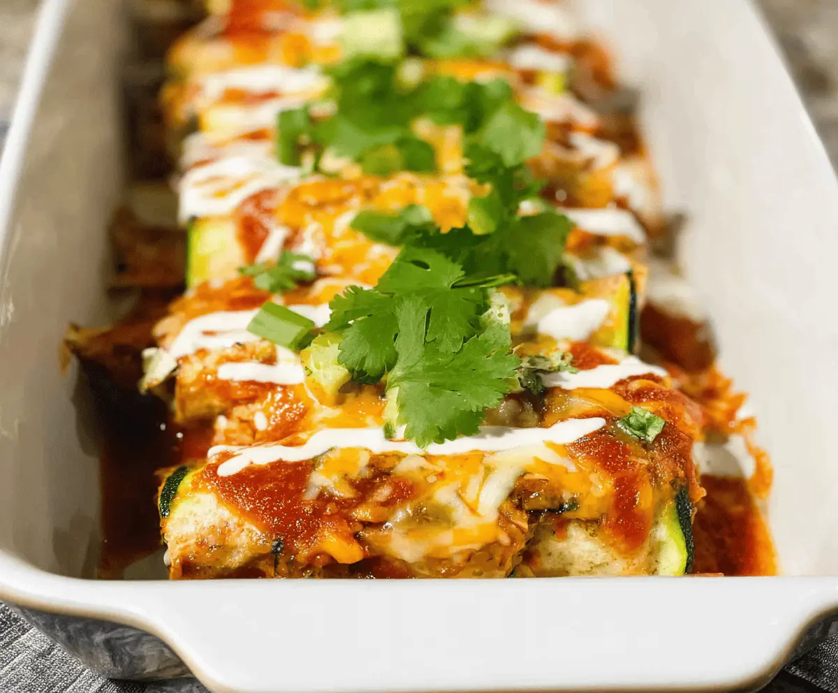 Low Carb Keto Chicken Zucchini Enchiladas